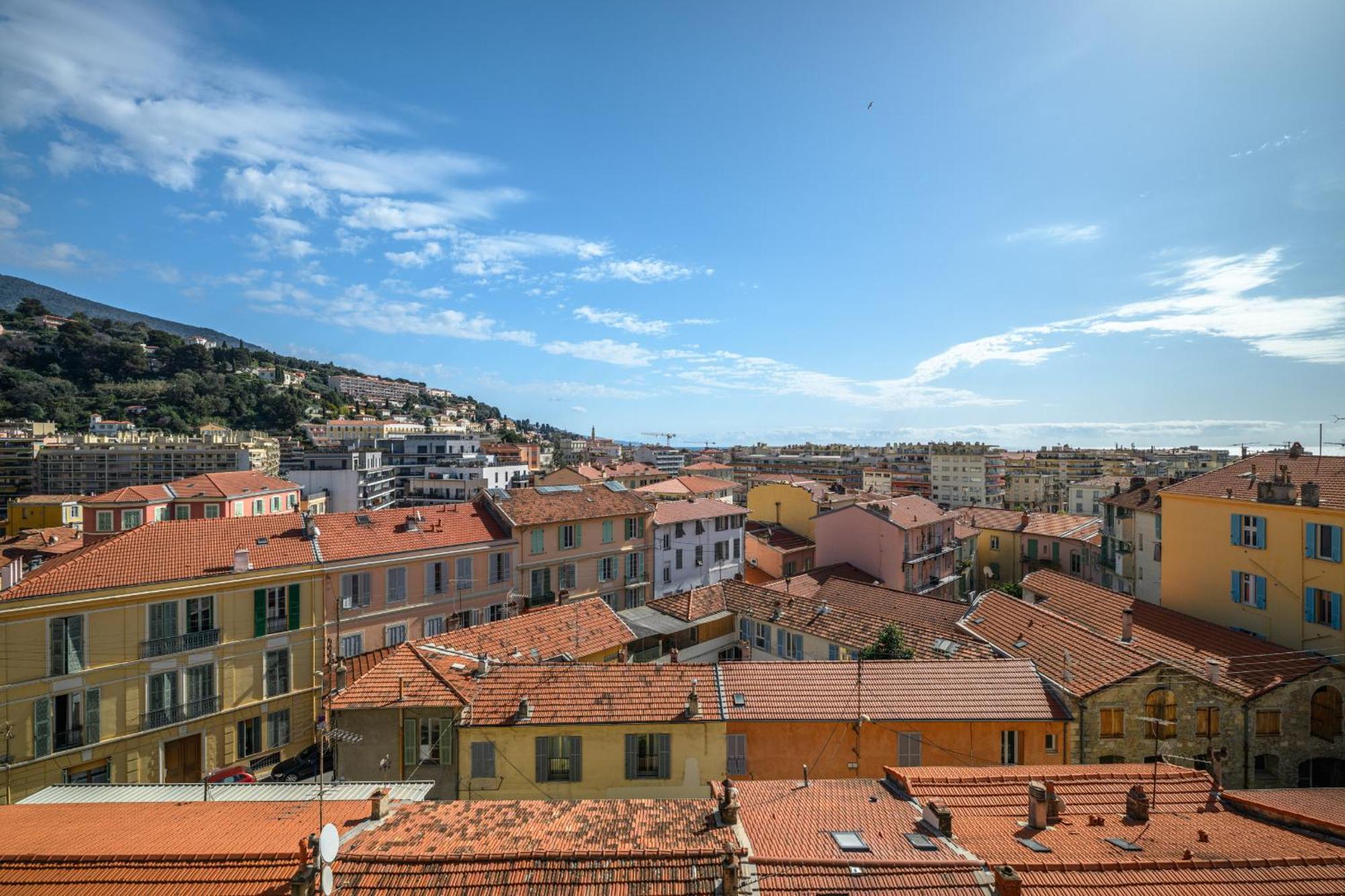 מנטון 'L'Alicante Proche' Gare, Terrasse, Vue Mer מראה חיצוני תמונה